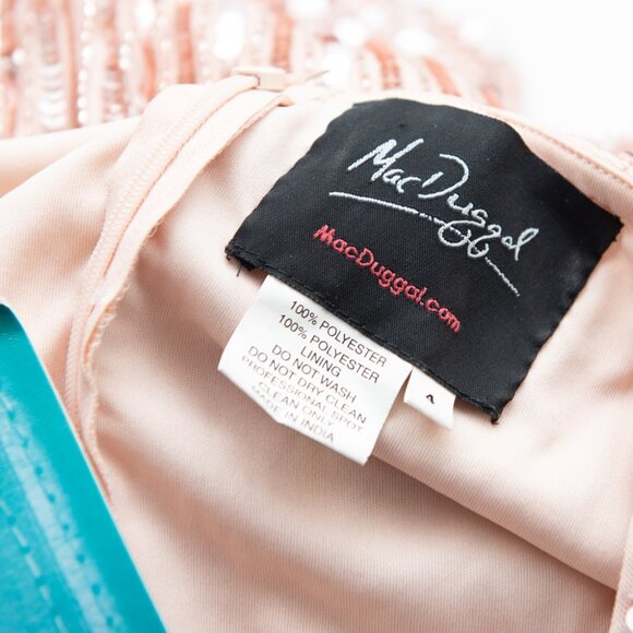 Mac Duggal Maxi Dress Sequin V-Neck Formal Evening Rose Pink 93549 Size 4 New - Picture 3 of 9